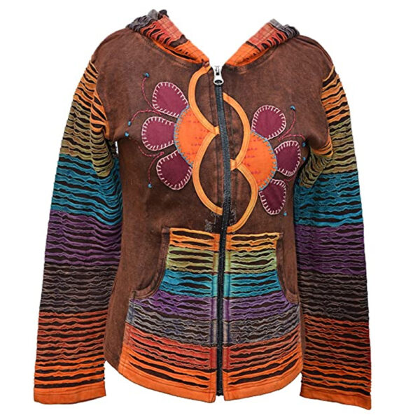 Full Razor Cut Design Boho Patchwork Jacket