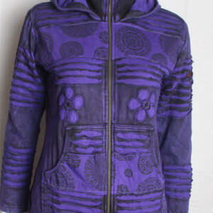 Purple Tone Easy Zipper Cotton Jacket