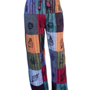 Summer Hippie patchwork straight pant