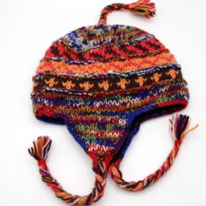 Knitted Hippie Multicolor Earflap Beanie