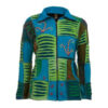 Unisex Patchwork Fleece Lining Hippie Razor Cut Cotton Jacket for winter