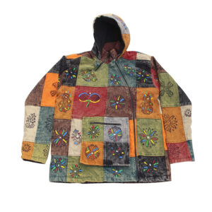 Cotton fleece lined Hippie Patchwork heavy Btc jacket
