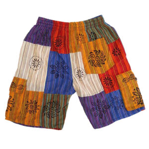 Patchwork Shorts Cargo Handmade Multi Hippie Boho Unisex Pant