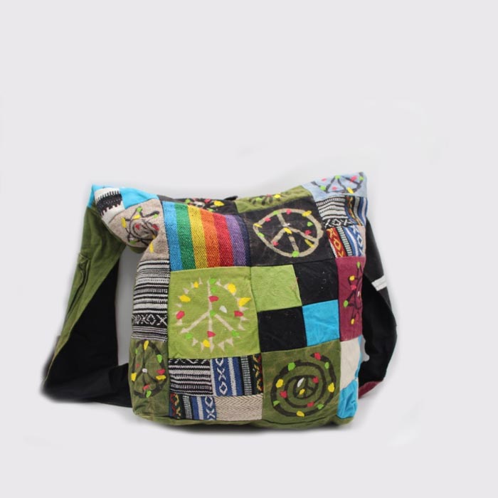 Patchwork Hand Print Hippie Shoulder Bag Wholesale