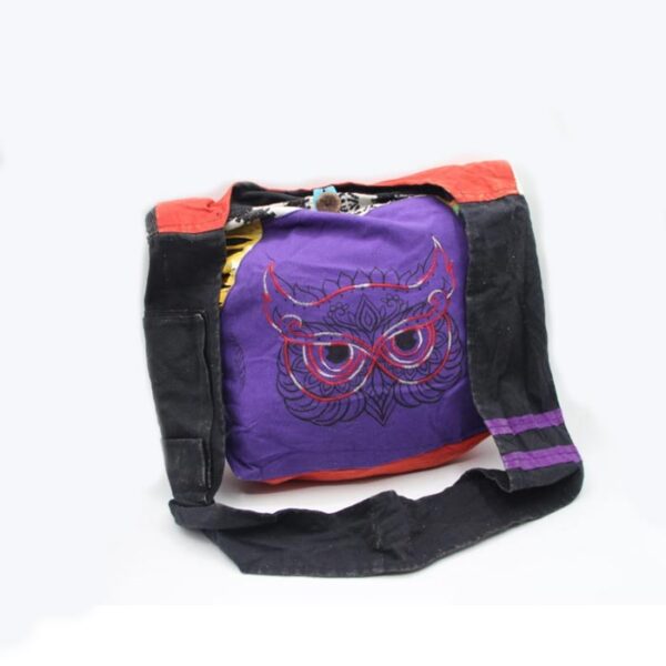 Owl embroidered Himalayan cross body bag