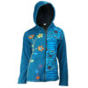 Petrol Color Combination with Print Fleece Lining Razor Cut Hippie Cotton Jacket for winter