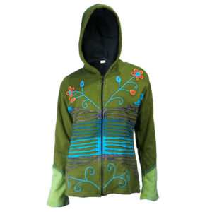 Fairtrade Fleece Lining Razor Cut Hippie Cotton Jacket for winter