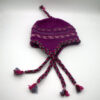 Hand Knit Wool Earflap Hat Fleece Lining