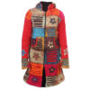 Patchwork and Hand Embroidery Hippie Long fleece lined razor cut jacket for winter
