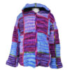 Purple Tone Hand Knitted Wool Jacket Cardigan Hoodie Made in Nepal