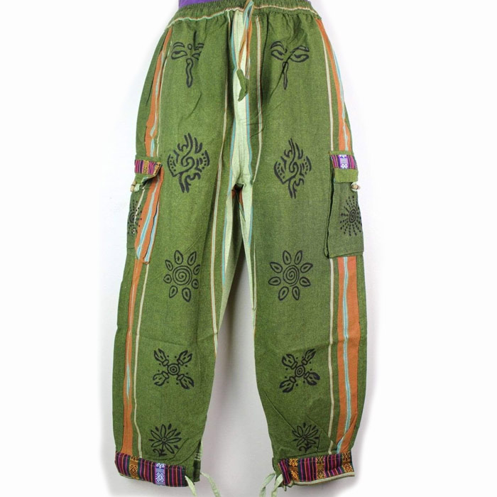 Hippie Thick Cotton Trouser With Bhutanise Border - Clothing in Nepal ...