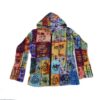Funky ethnic Hippie Tie Dye Patchwork Razor Cut Cotton hoodie