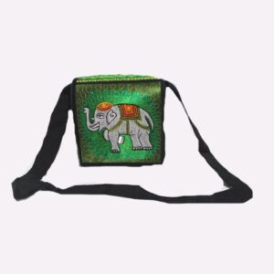 Hand Elephant Embroidery Hippie Passport bag