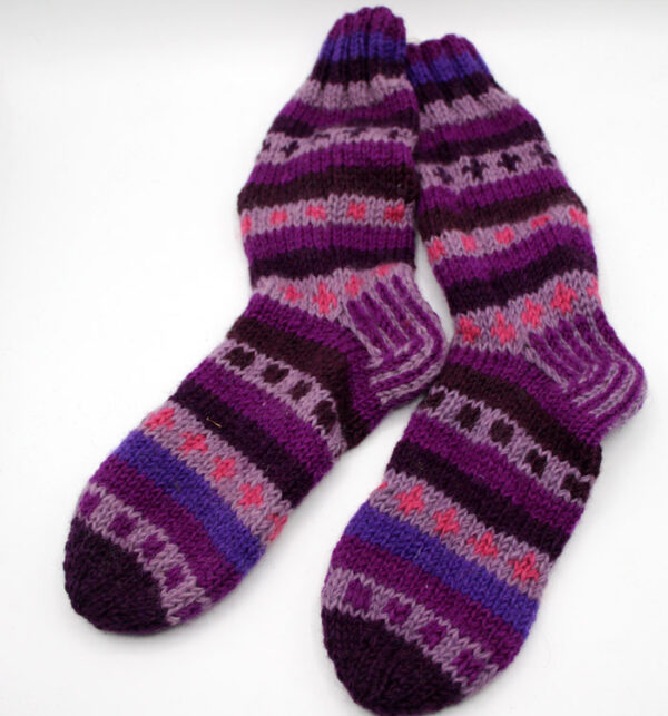 Purple mix hippie woolen shocks plus leg warmer