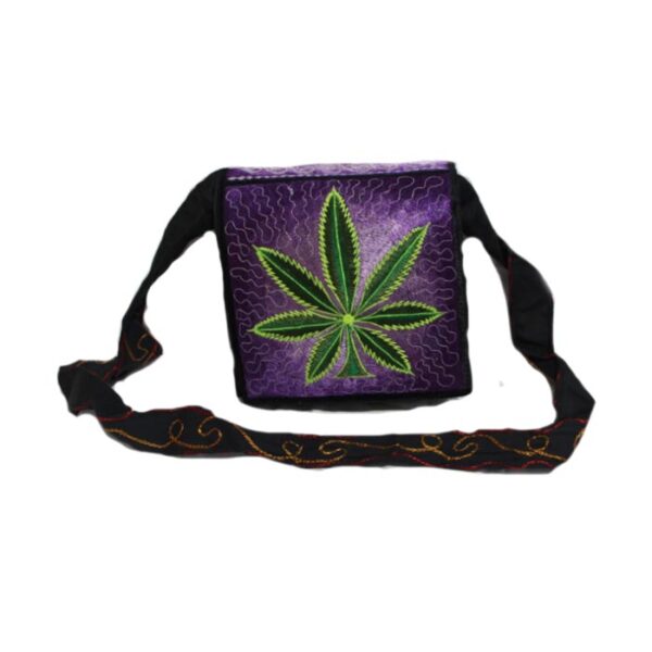 Hemp Embroidery Hippie Passport bag