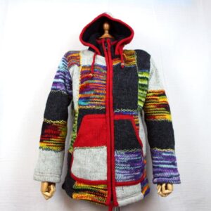 Ethnic Patchwork Himalayan Hippie Wool Jacket