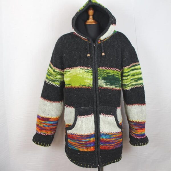 Tie Dye Patchwork Himalayan Hippie Wool Jacket