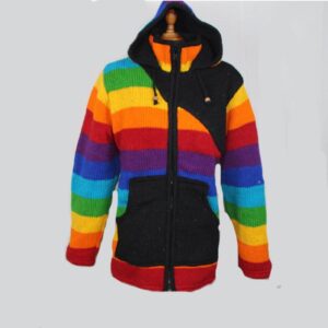 Rainbow Color Combination Himalayan Hippie Wool Jacket