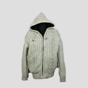 White Cable Knit Himalayan Hippie Wool Jumper