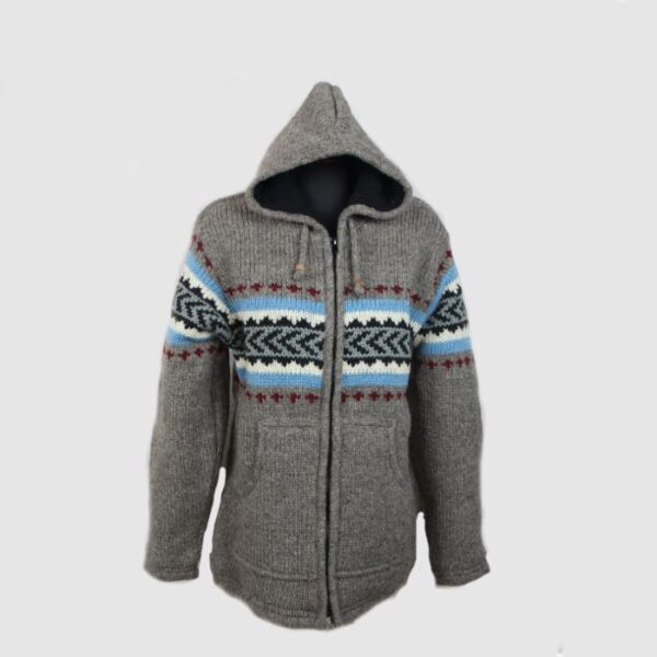 Warm Himalayan Hippie Wool Double Knitted Jacket