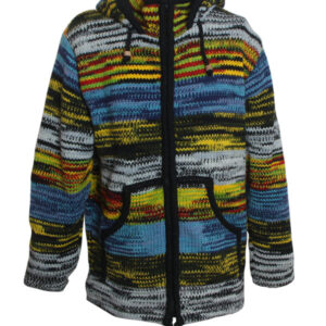 Warm Himalayan Hippie Wool Double Knitted Jacket