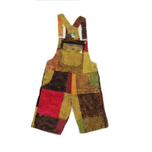 Multicolor Patchwork Hippie Dungaree Overall