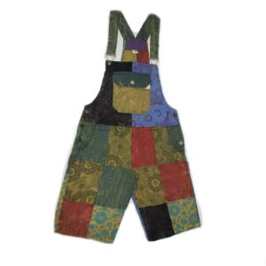 Printed Patchwork Hippie Dungaree Overall