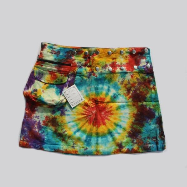 Tie Dye Hippie Short Skirt