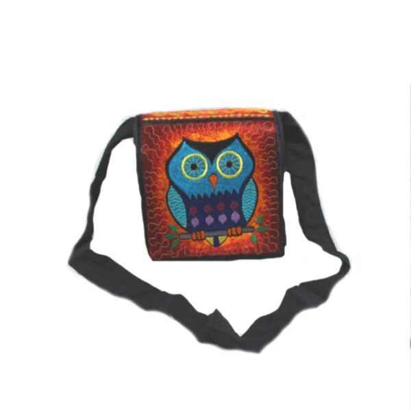 Owl Hand Embroidery Hippie Passport bag
