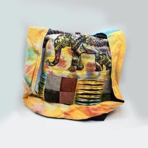 Elephant Print and Razor Cut Hippie Shoulder Bag