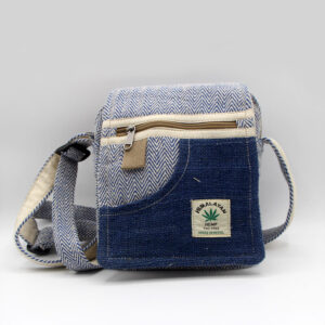 Cotton patched herringbone hemp camera bag