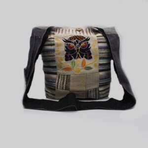 Hand Print and Embroidery Print Bohemian Hippie Bag
