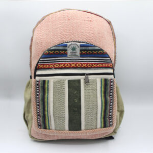 Herringbone Style Patched Hemp Book Bag