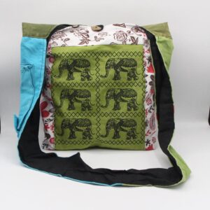 Elephant Hand Print Bohemian Fair Trade Festival Bag