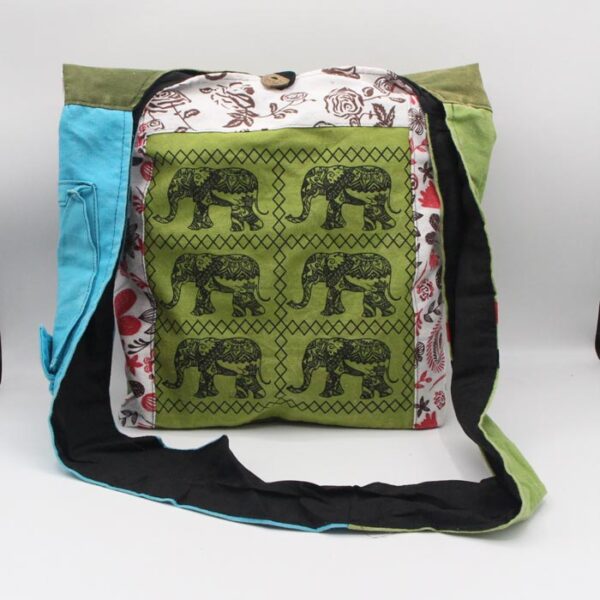 Elephant Hand Print Bohemian Fair Trade Festival Bag