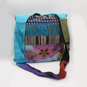 Patchwork hand Embroidery and Razor cut Bohemian Fair Trade Festival Bag