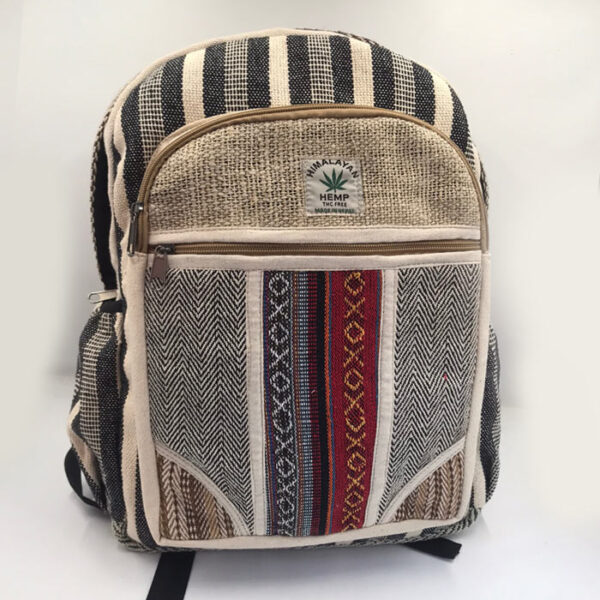 Multipurpose Gheri Patched Hemp Backpack