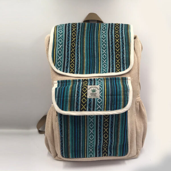 Blue Gheri Mix Durable Hemp College Bag