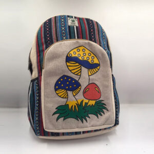 Forest Mushroom Printed Hemp Backpack