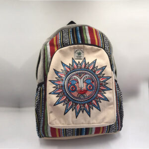 Ecofriendly Hemp Backpack with Sun Print