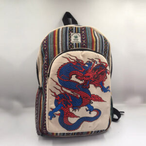 Dragon Print School Hemp Backpack