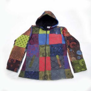 Multicolor BTC Heavy Print Cotton Patchwork Hippie Cotton Jacket Made in Nepal