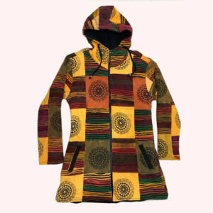 Multicolor Patchwork Hand Block Print Fleece Lined Razor Cut Jacket