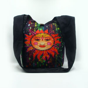 Artistic Digital sun print cotton tie dye shoulder bag