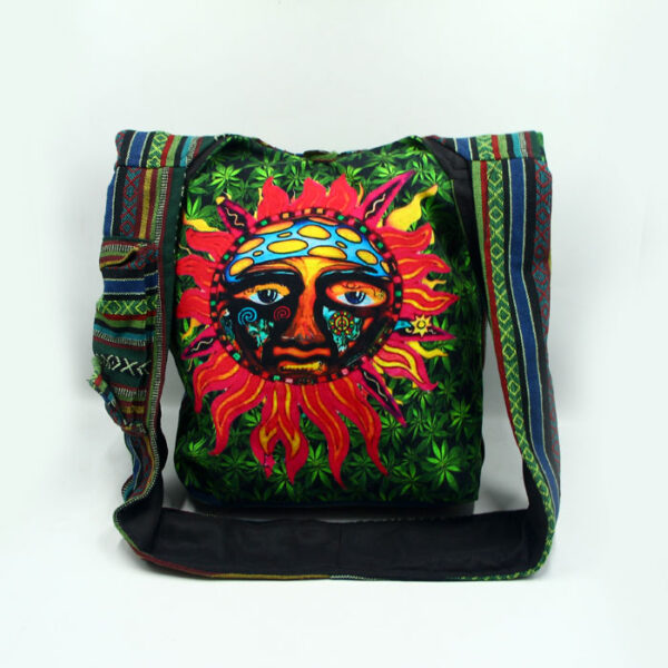 Fair trade boho green tone dramatic digital sun print