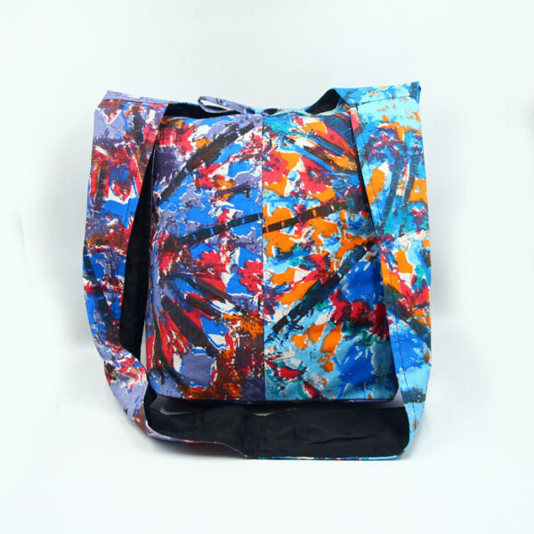 Made in Nepal prismatic handmade cotton shoulder bag