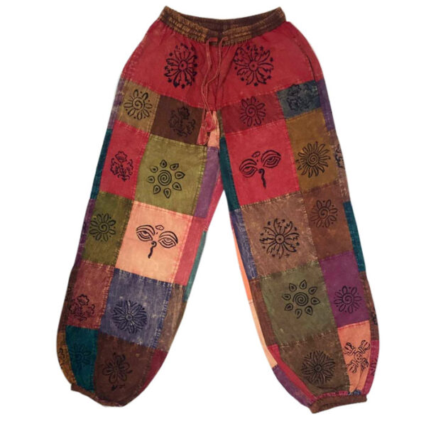 Unisex Hand Paint Patchwork Hippie Pant