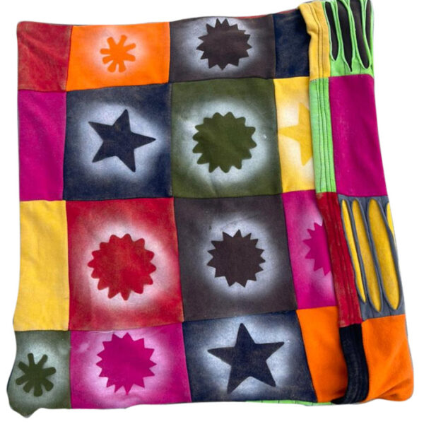 Attractive color mixed hippie patchwork & razor cut royal table cover