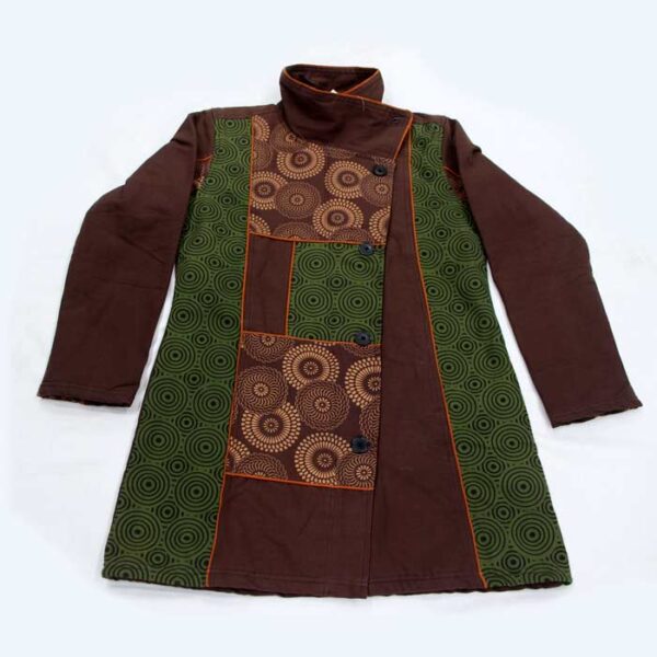 Traditional Nepalese designed boho red tone winter jacket