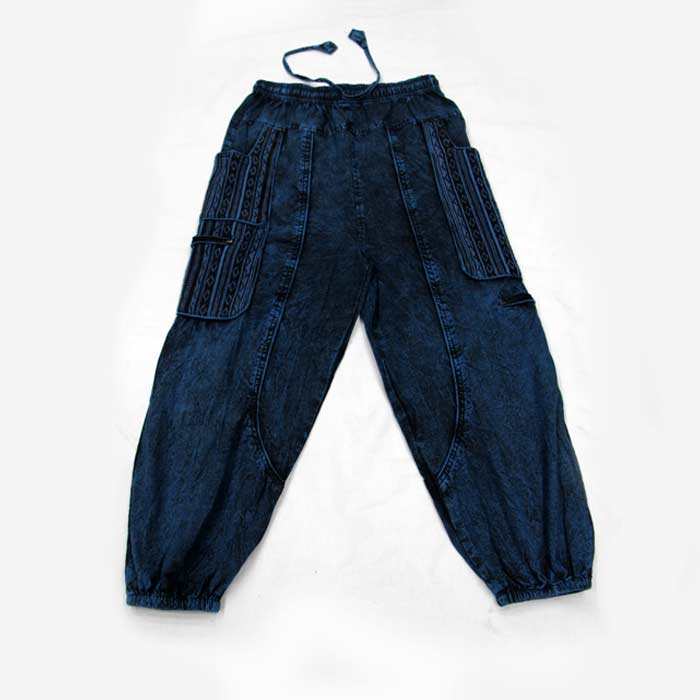 Hippie Color Stonewash Thick Cotton Cargo Pant